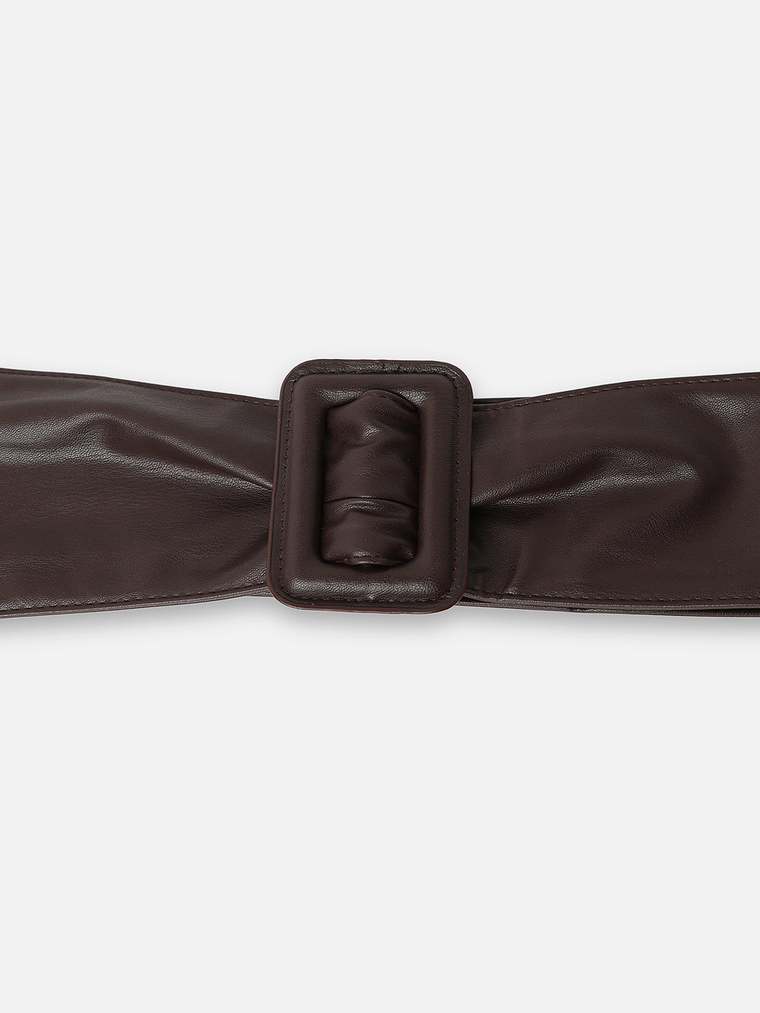 Brown Solid Waist Belt