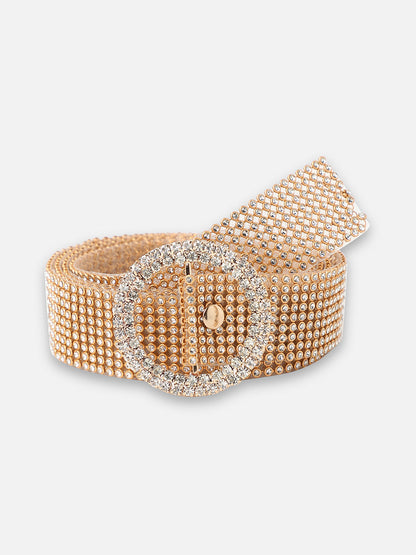 Gold Textured Waist Belt