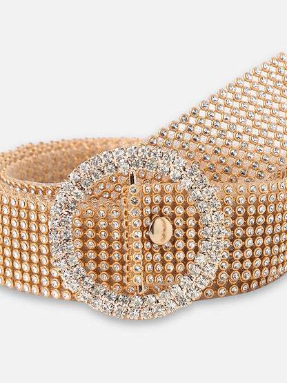 Gold Textured Waist Belt