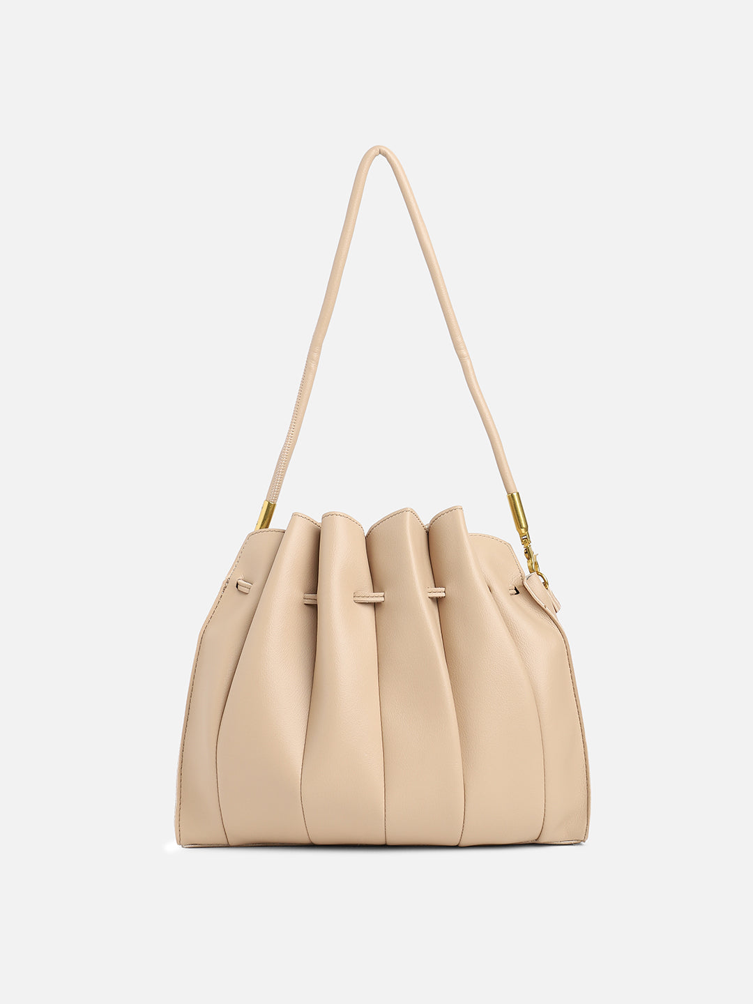 Tug-And-Go Beige Bucket Bag