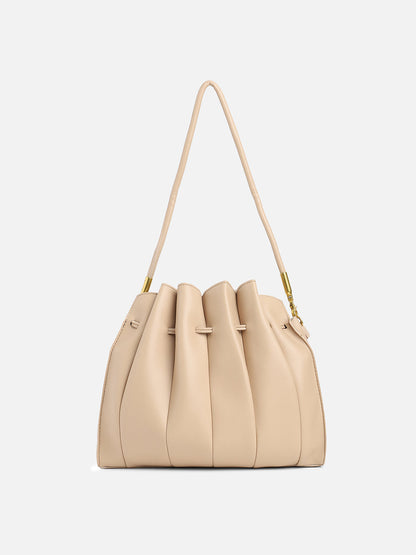 Tug-And-Go Beige Bucket Bag