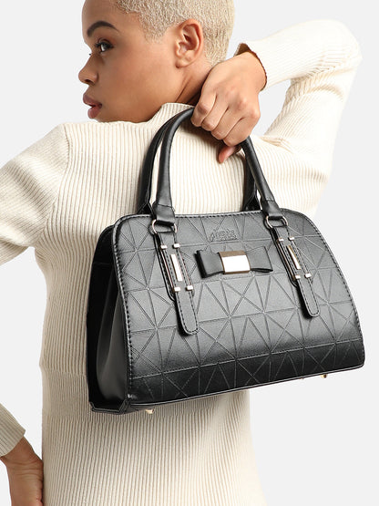 Onyx Textured Black Handbag