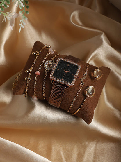 Sophia Brown Watch Combo