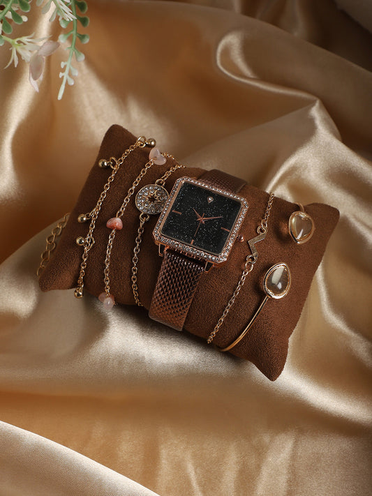 Sophia Brown Watch Combo