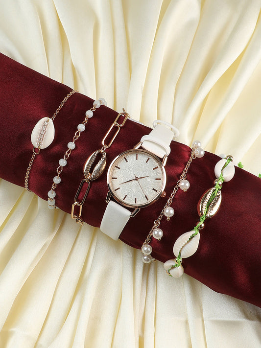 Eleanor White Watch Combo