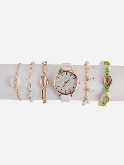 Eleanor White Watch Combo