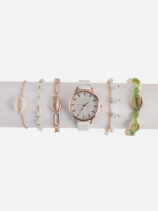 Eleanor White Watch Combo