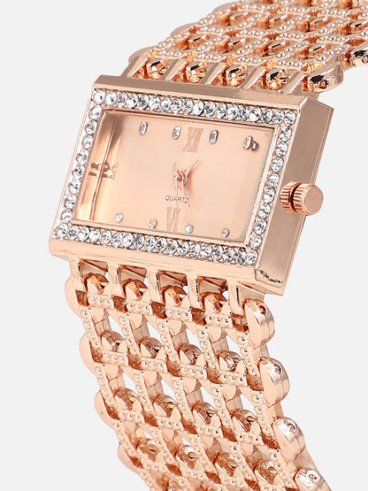 Kayra Rose Gold Watch Combo