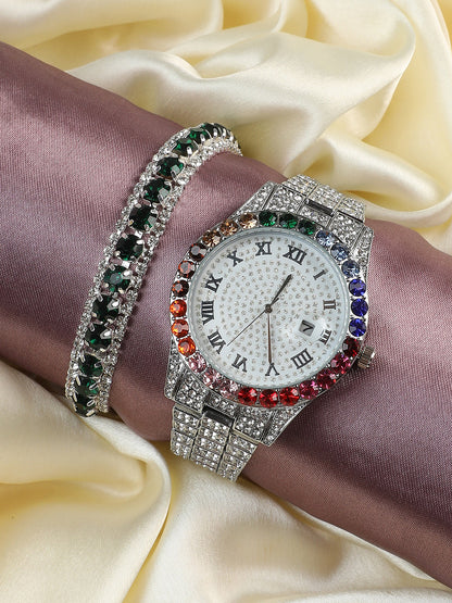 Aurora Silver Watch Combo