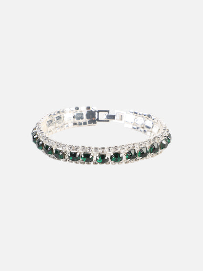 Set Of Silver Chain Watch And Bracelet