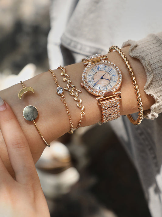 Bryn Rose Gold Watch Combo