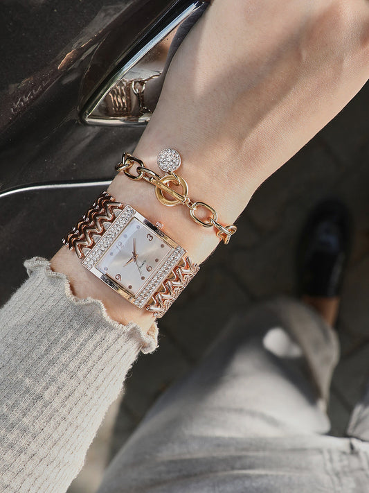 Kiara Rose Gold Watch Combo