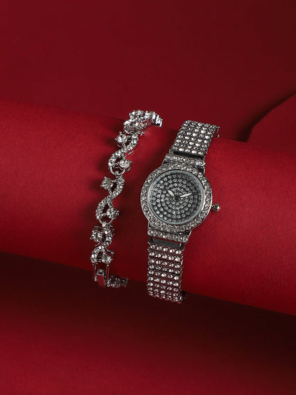 Leia Silver Watch Combo