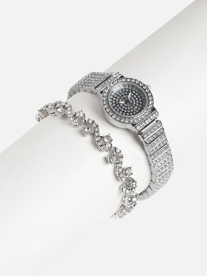 Leia Silver Watch Combo