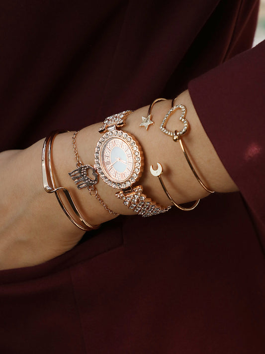 Shea Rose Gold Watch Combo