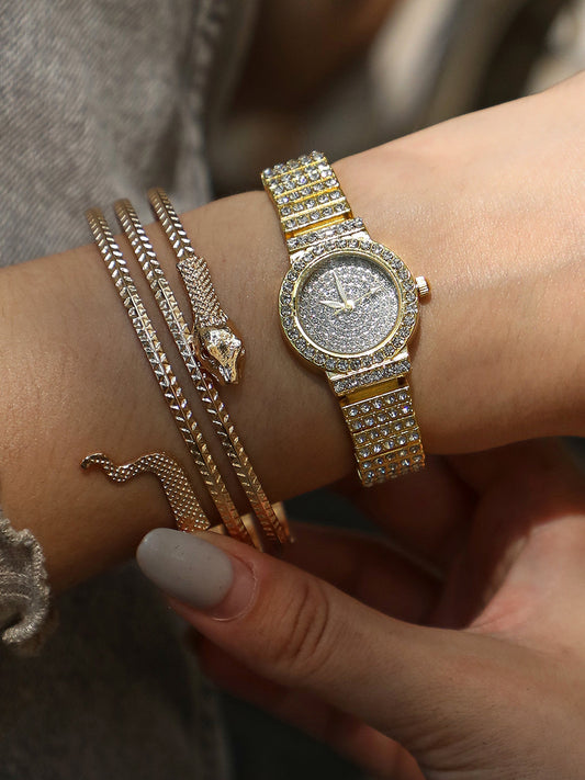 Leia Rose Gold Watch Combo