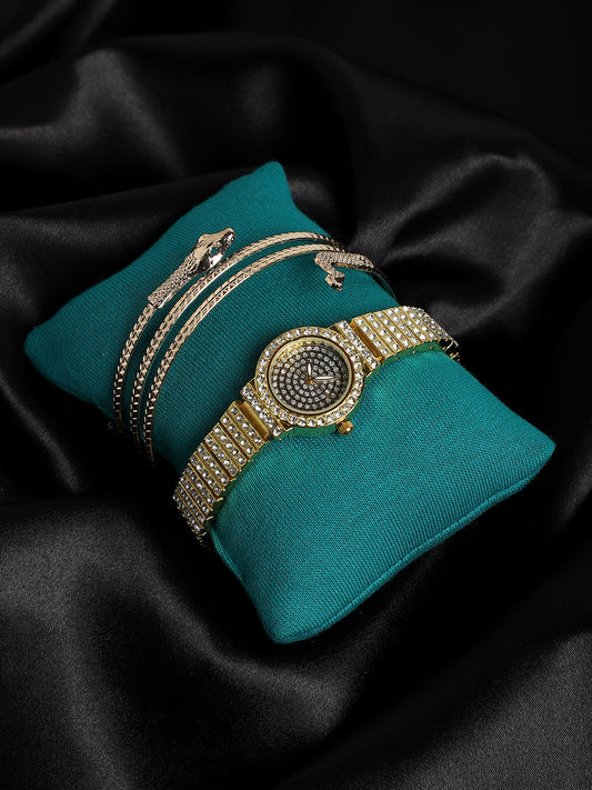 Leia Rose Gold Watch Combo