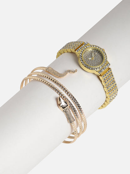 Leia Rose Gold Watch Combo