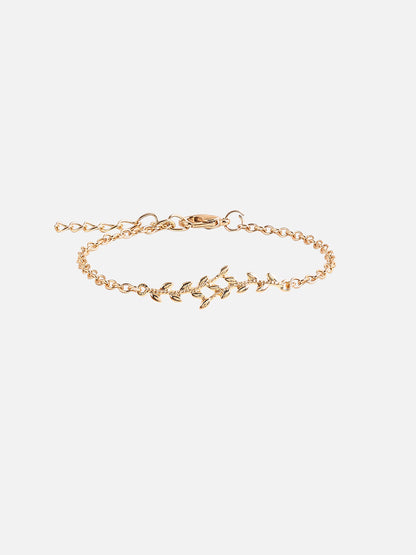 Set Of Rose Gold Chain Watch And Bracelet