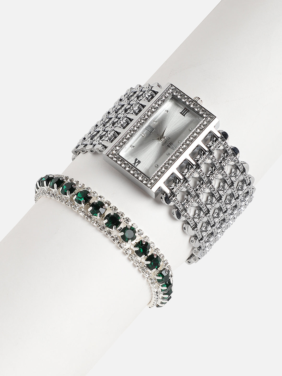 Kayra Silver Watch Combo