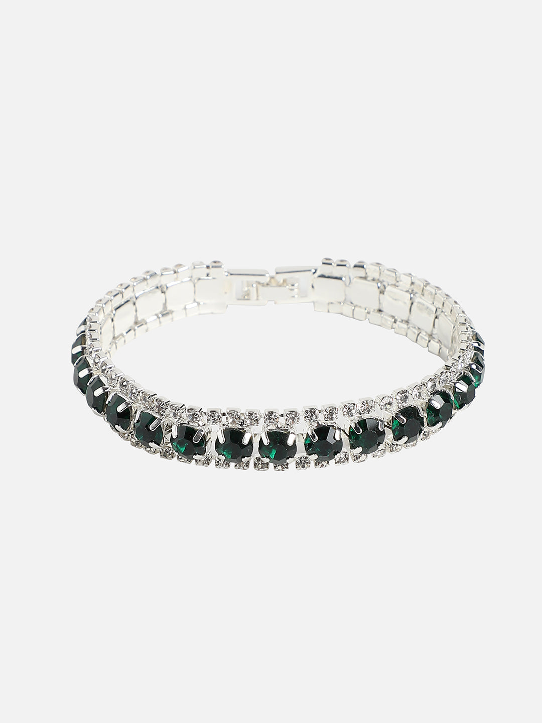 Set Of Silver Chain Watch And Bracelet