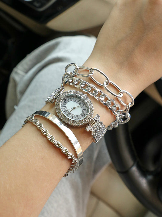 Alanna Silver Watch Combo