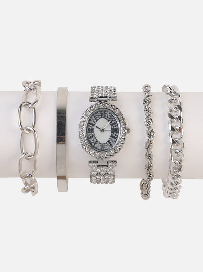 Alanna Silver Watch Combo