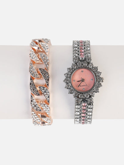 Zena Silver Watch Combo