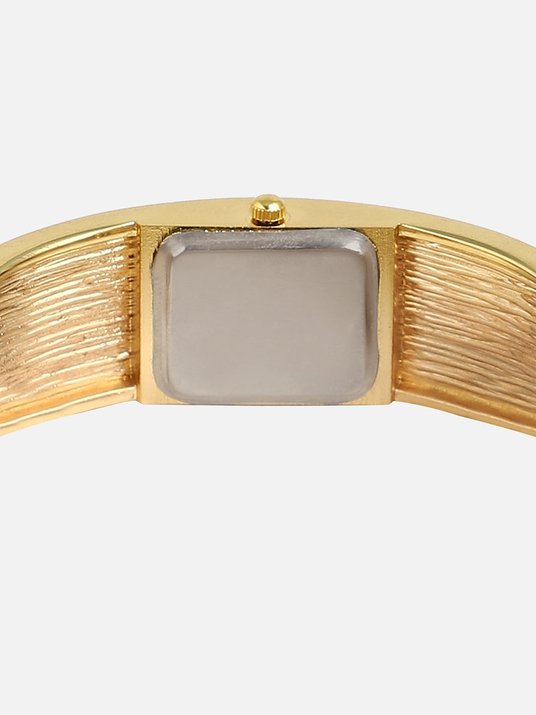 Embellished Gold Square Dial With Gold Metal Strap