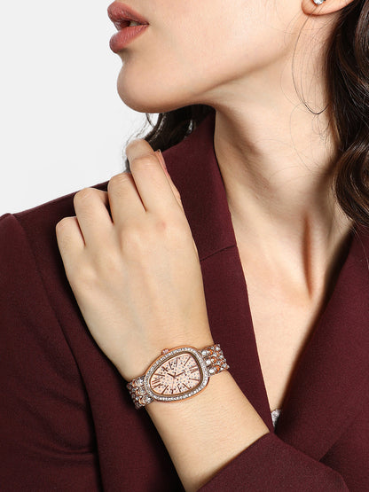 The Roman Ophidian Oval Watch - Rose Gold