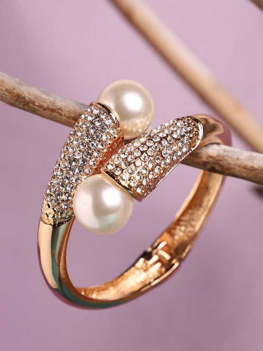 Gold Plated Pearls Party Bracelet