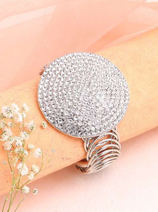 SILVER PLATED PARTY DESIGNER STONE STONE BRACELET FOR WOMEN