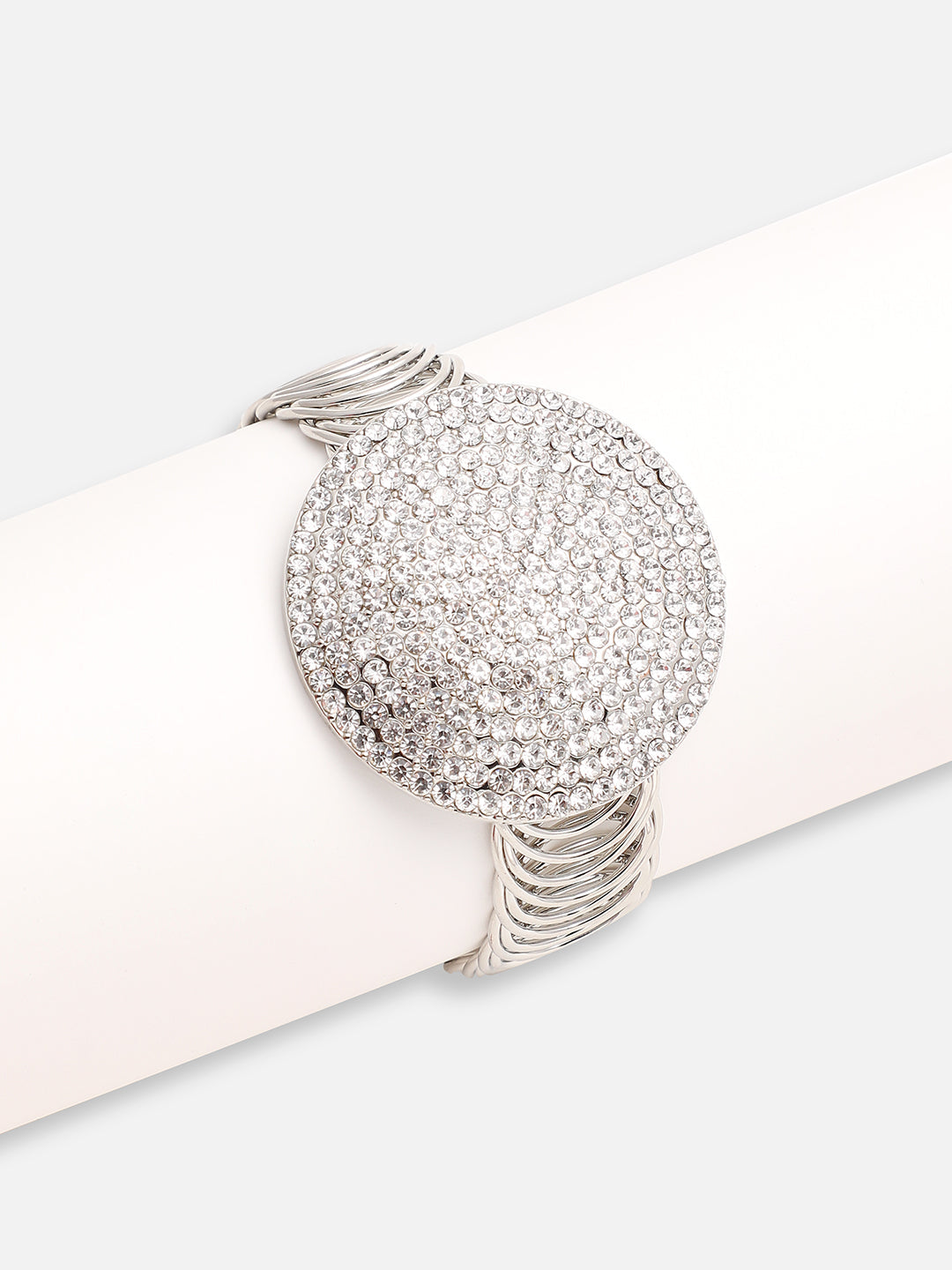 SILVER PLATED PARTY DESIGNER STONE STONE BRACELET FOR WOMEN