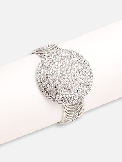 SILVER PLATED PARTY DESIGNER STONE STONE BRACELET FOR WOMEN
