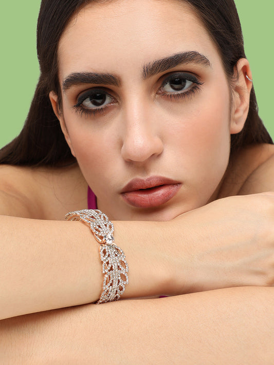 Gold Plated Designer Stone Party Bracelet For Women