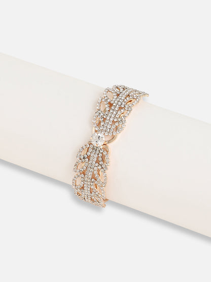 Gold Plated Designer Stone Party Bracelet For Women