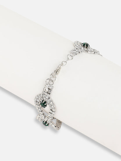 Silver Plated Designer Stone Party Bracelet For Women