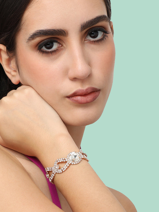 Gold Plated Designer Stone Party Bracelet For Women