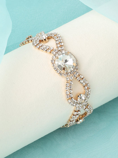 Gold Plated Designer Stone Party Bracelet For Women