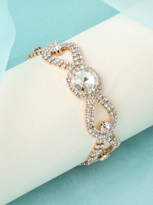 Gold Plated Designer Stone Party Bracelet For Women