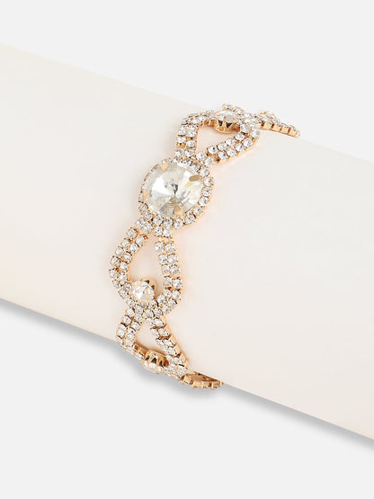 Gold Plated Designer Stone Party Bracelet For Women