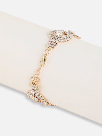 Gold Plated Designer Stone Party Bracelet For Women