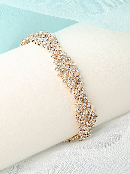 Gold Plated Designer Stone Party Bracelet For Women