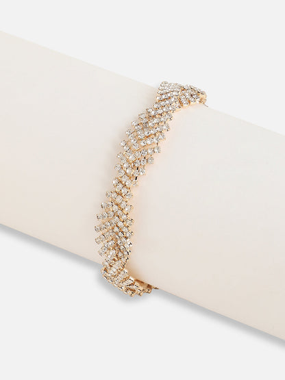 Gold Plated Designer Stone Party Bracelet For Women
