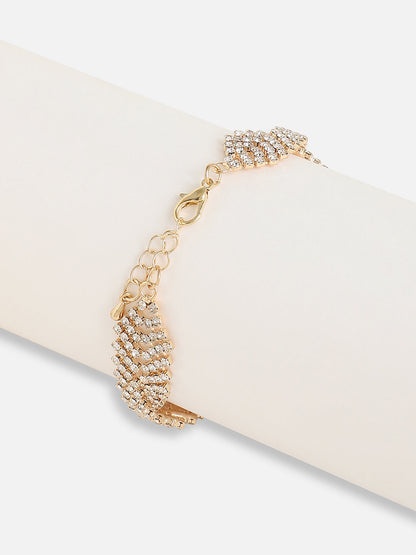 Gold Plated Designer Stone Party Bracelet For Women