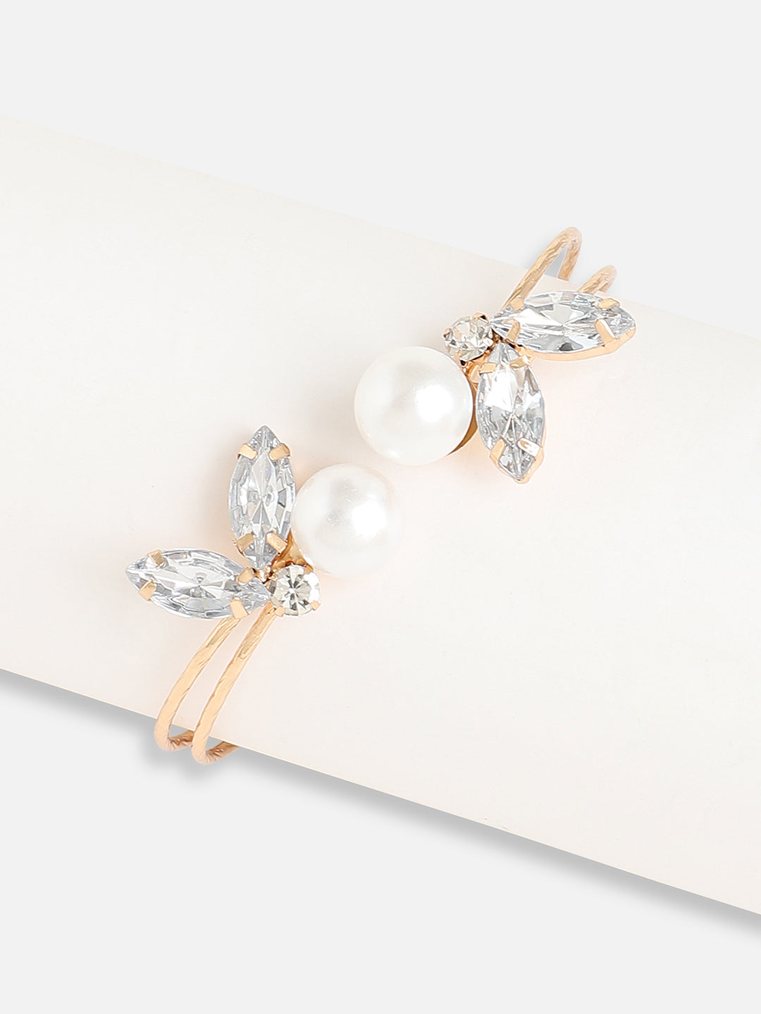 Gold Plated Pearls Party Bracelet For Women