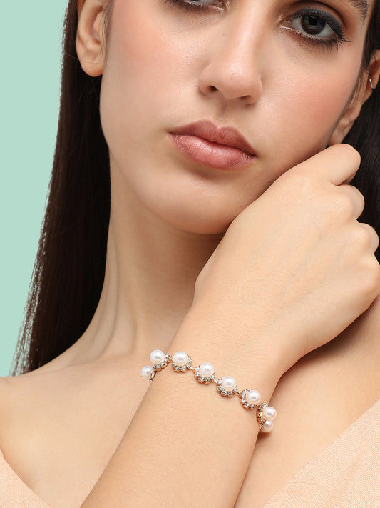 Gold Plated Designer Stone Party Bracelet For Women