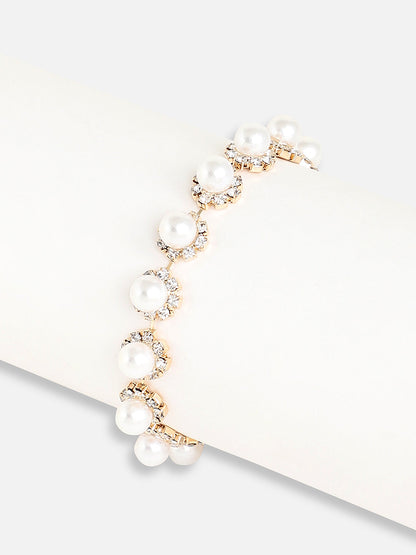 Gold Plated Designer Stone Party Bracelet For Women