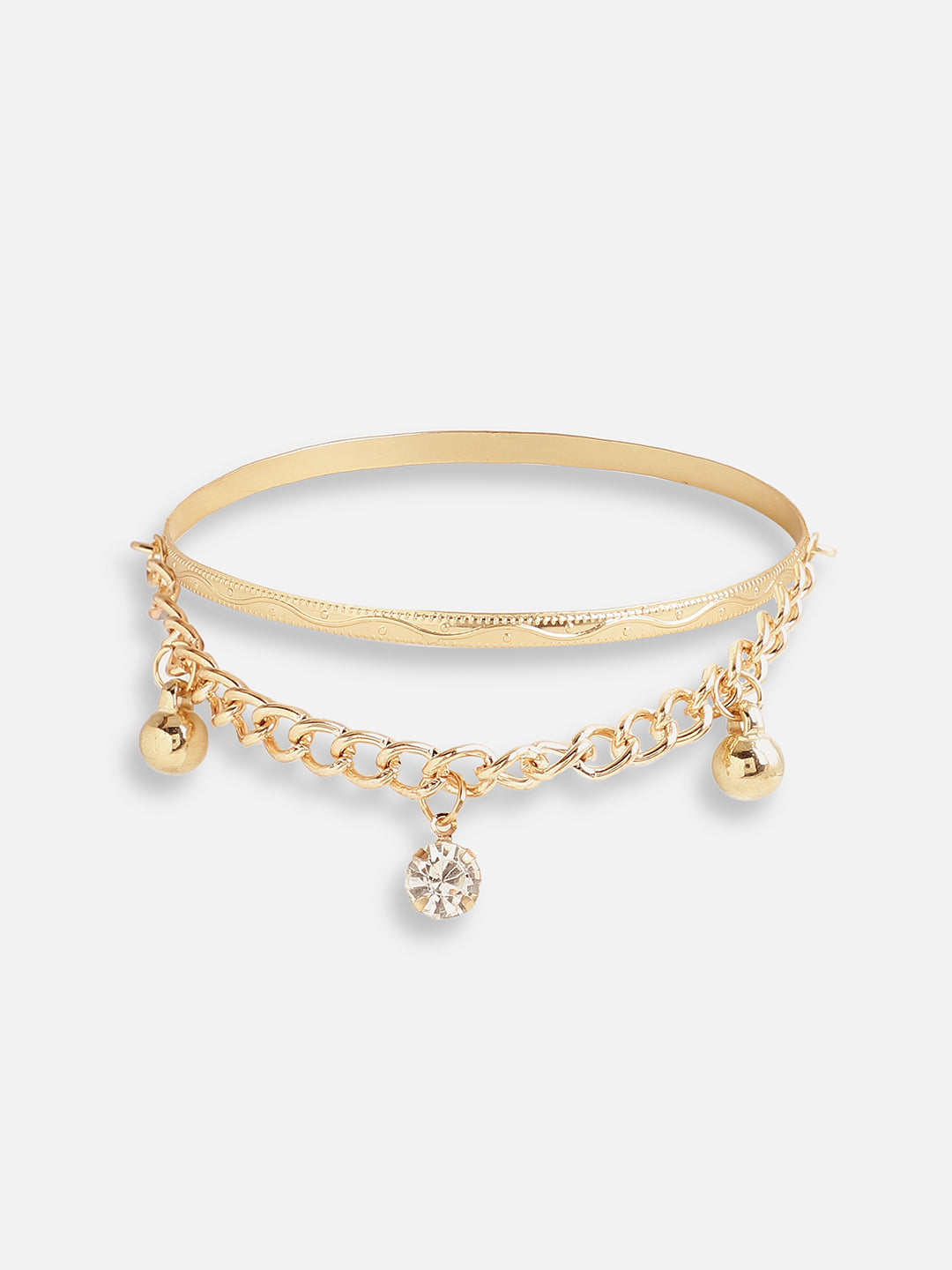 PACK OF 6 GOLD PLATED DESIGNER STONE CASUAL BRACELET FOR WOMEN