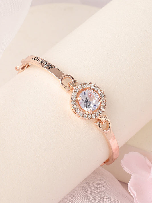Gold Plated Designer Stone Casual Bracelet For Women